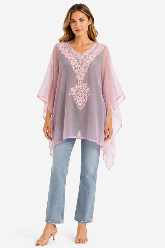 Blush Bloom Embroidered Kaftaan
