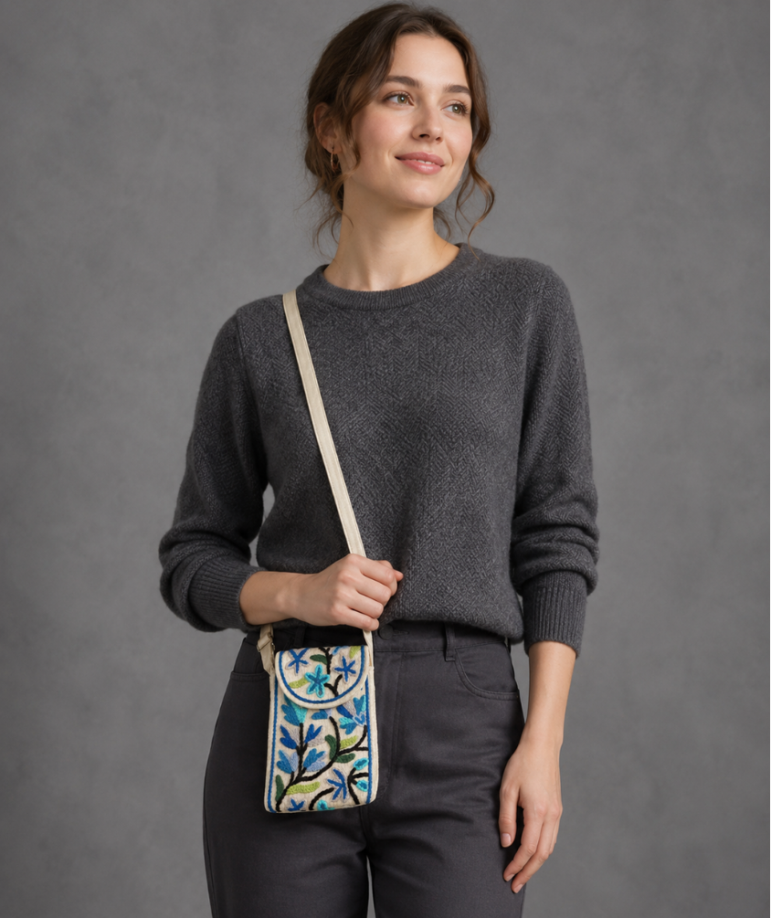 Kashmiri Embroidered Floral Sling Bag