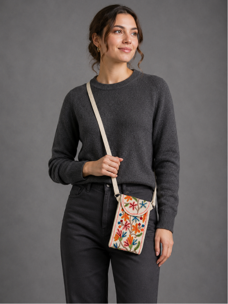 Kashmiri Embroidered Floral Sling Bag
