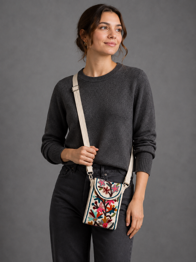 Kashmiri Embroidered Floral Sling Bag