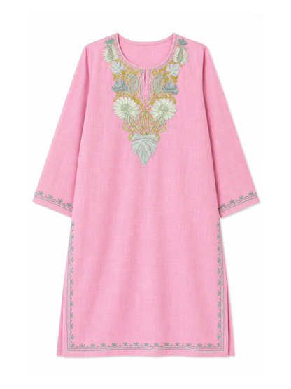 Kashmir Aari cotton Co-Ord Set | Vintage Pink