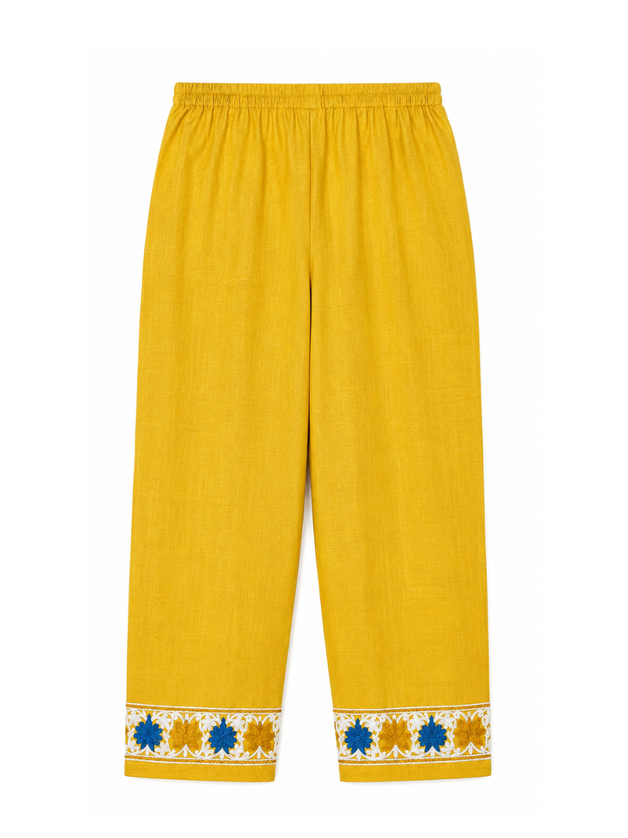 Noor : Aari embroidery summer Co-Ord Set | Gold