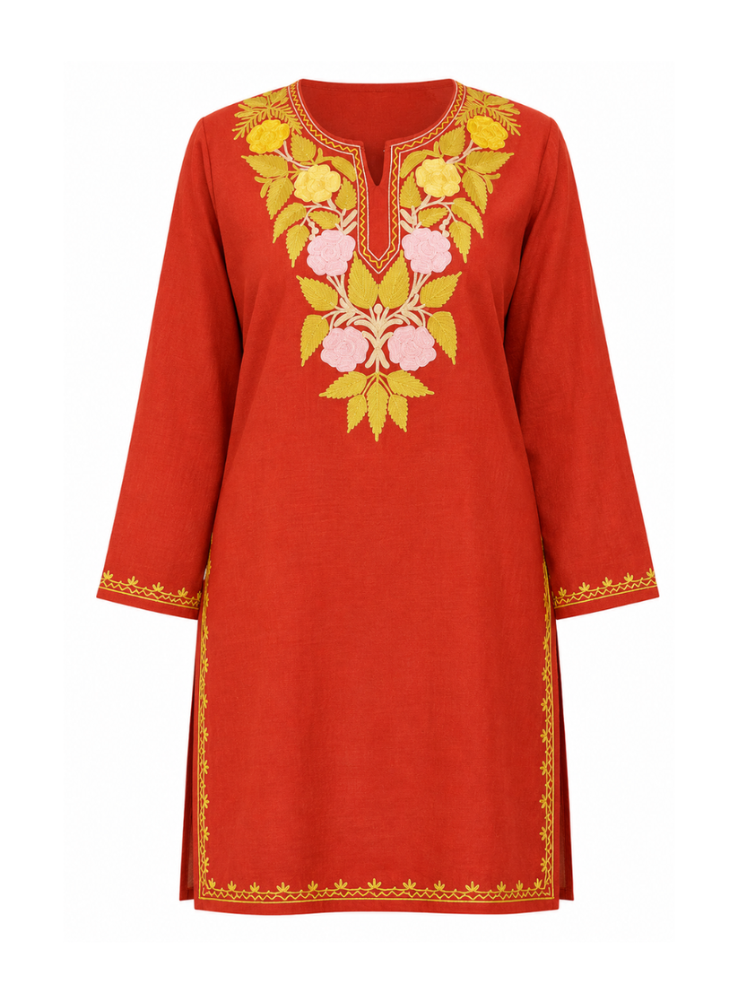 Kashmir Aari cotton Co-Ord Set | Sassy Salmon