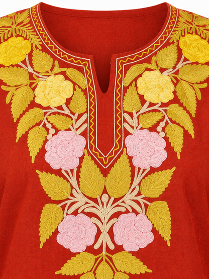Kashmir Aari cotton Co-Ord Set | Sassy Salmon