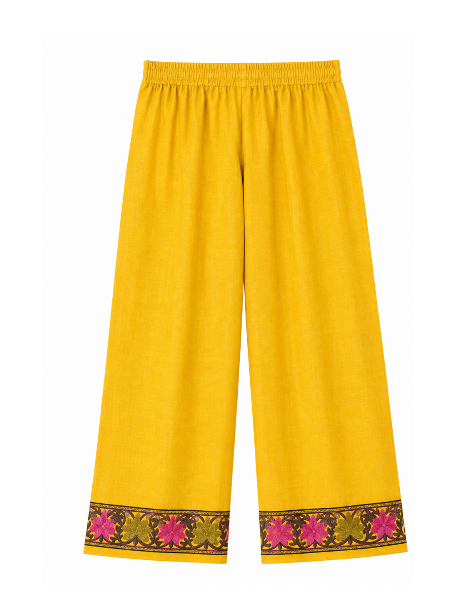 Noor : Aari embroidery summer Co-Ord Set | Gold