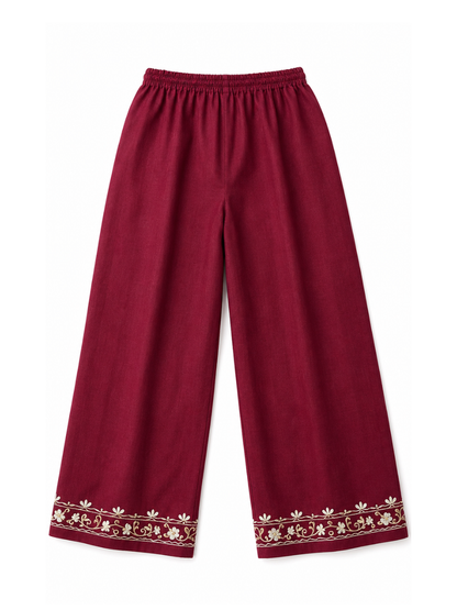 Kashmir Aari cotton Co-Ord Set | Plum