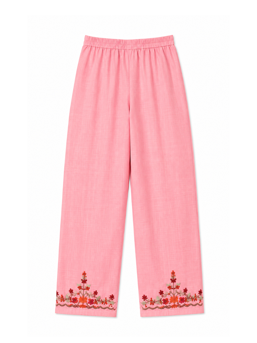 Kashmir Aari cotton Co-Ord Set | Vintage Pink