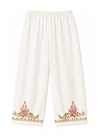 Noor : Kashmiri Aari embroidery summer Co-Ord Set | Light Gray