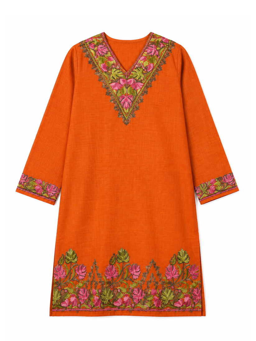 Kashmir Aari cotton Co-Ord Set | Sassy Salmon