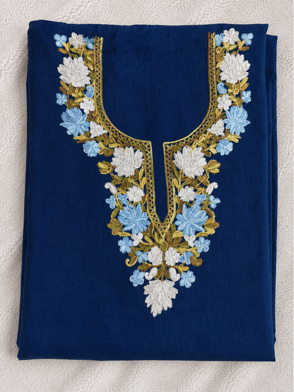 Gul Kashmiri Aari 2 Piece Unstitched Suit  | Blue