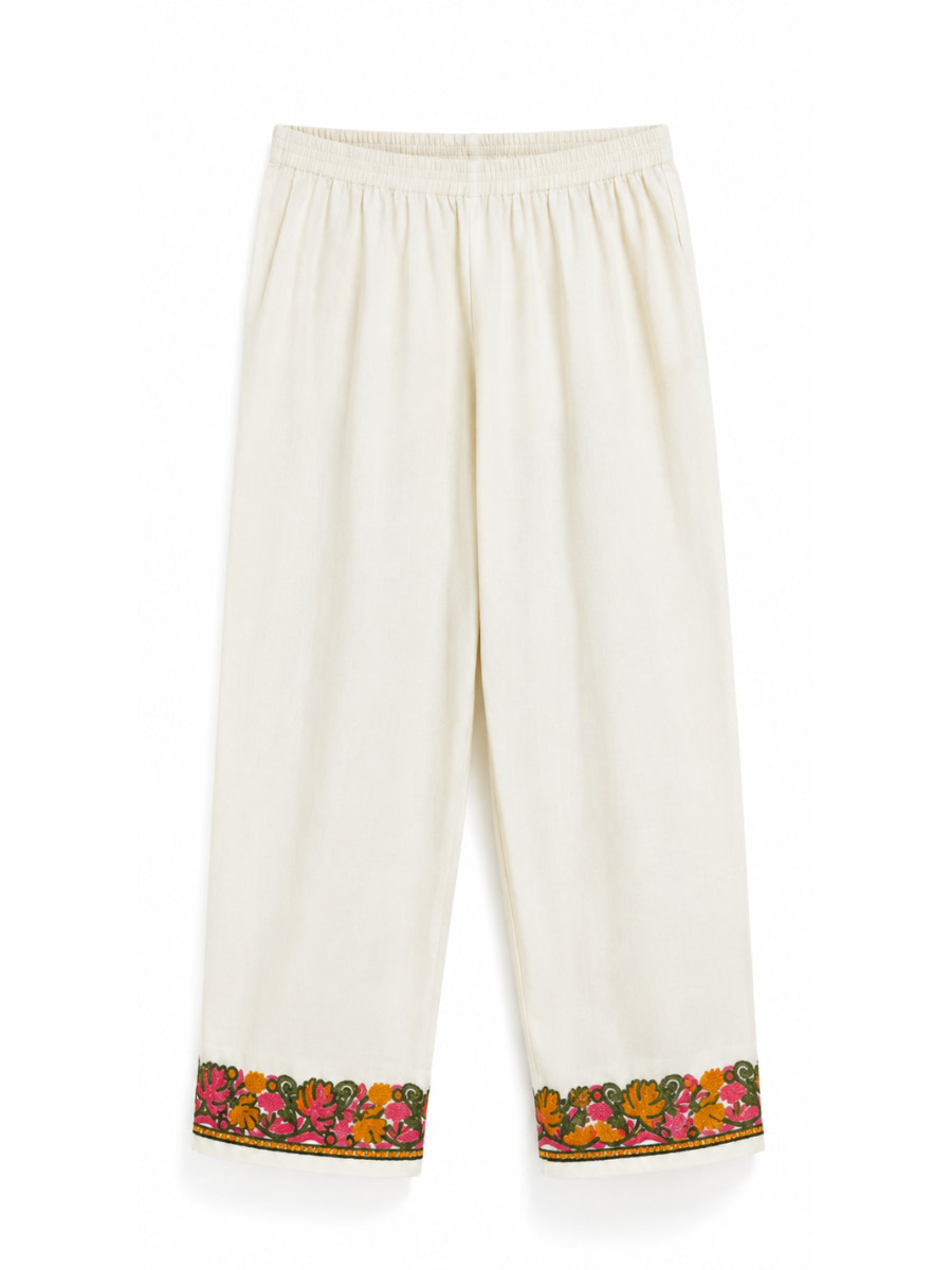 Noor : Kashmiri Aari embroidery summer Co-Ord Set | Light Gray
