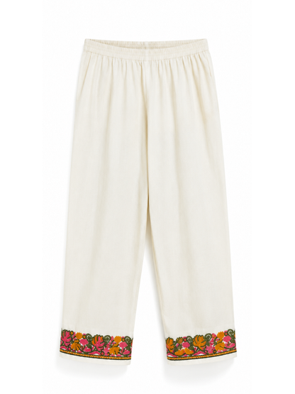 Noor : Kashmiri Aari embroidery summer Co-Ord Set | Light Gray