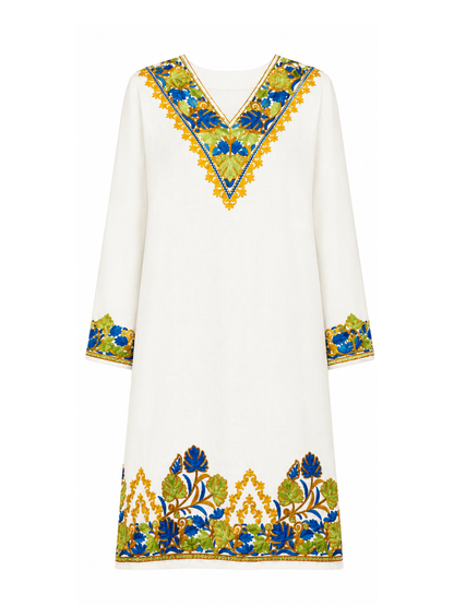 Noor : Kashmiri Aari embroidery summer Co-Ord Set | Light Gray