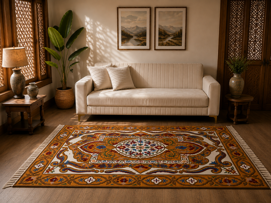Rang-e-Wadi Rug Chain Stitch Carpet
