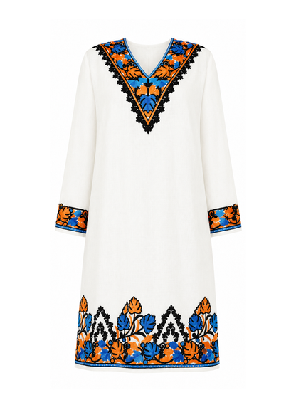 Noor : Kashmiri Aari embroidery summer Co-Ord Set | Light Gray