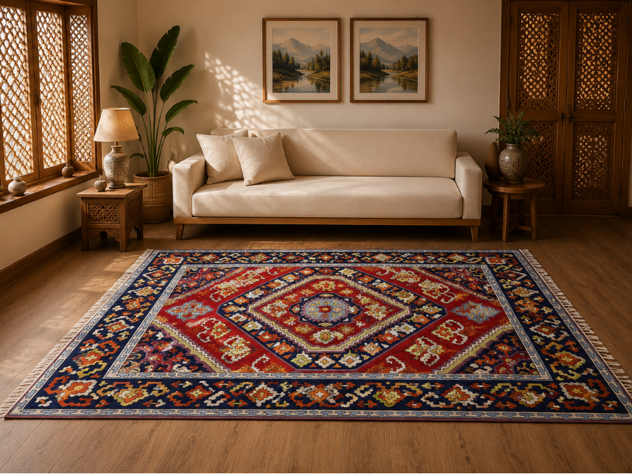 Noor-e-Kashmir Rug Chain Stitch Carpet