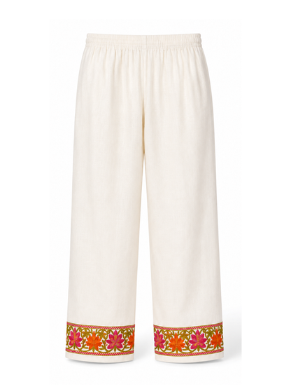 Noor : Kashmiri Aari embroidery summer Co-Ord Set | Light Gray