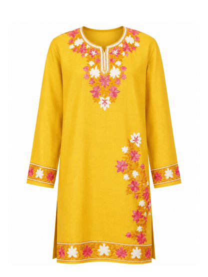 Noor : Aari embroidery summer Co-Ord Set | Gold