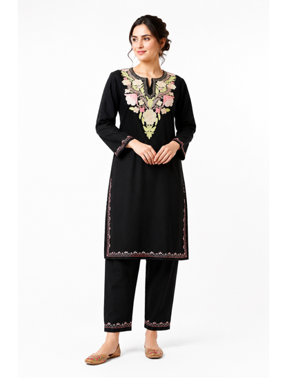Kashmir Aari cotton Co-Ord Set | Ebony