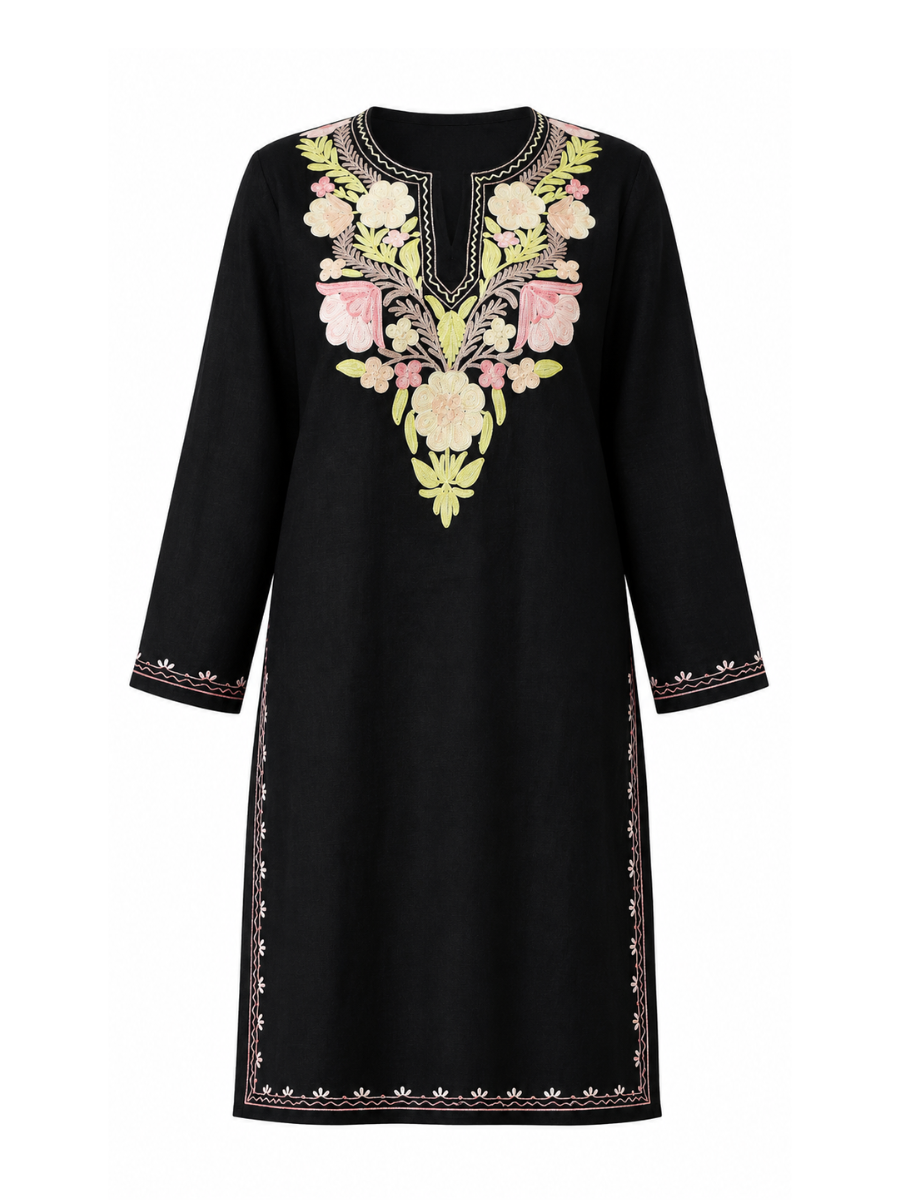 Kashmir Aari cotton Co-Ord Set | Ebony