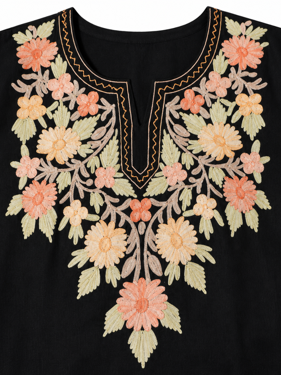 Kashmir Aari cotton Co-Ord Set | Ebony