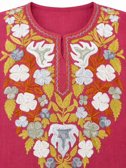 Kashmir Aari cotton Co-Ord Set | Vintage Pink
