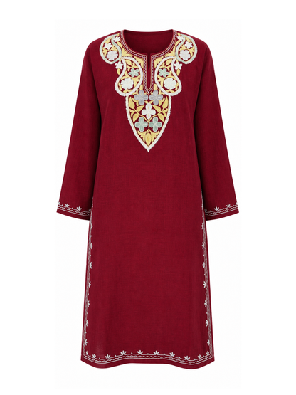 Kashmir Aari cotton Co-Ord Set | Plum