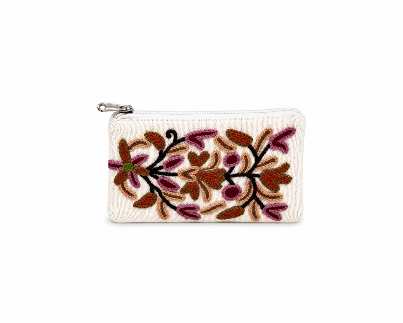 Autumn Bloom Embroidered Pouch