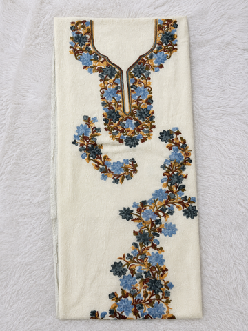 Gul Kashmiri Aari 2 Piece Unstitched Suit  |  Light Gray