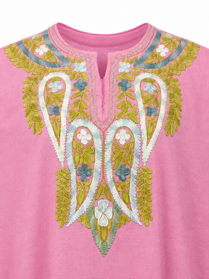 Kashmir Aari cotton Co-Ord Set | Vintage Pink