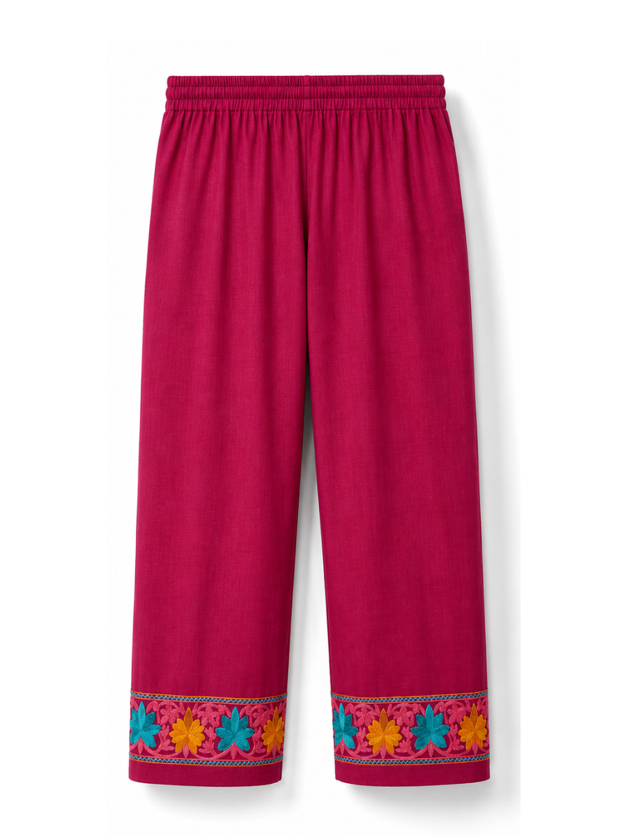 Kashmir Aari cotton Co-Ord Set | Plum