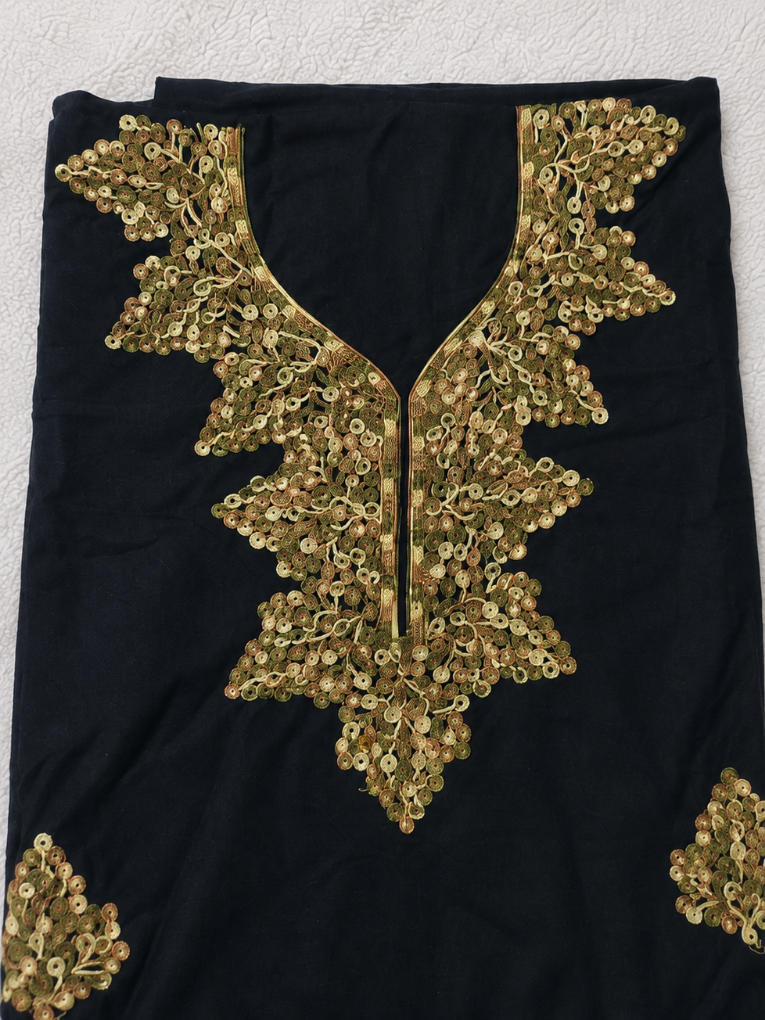 Gul Kashmiri Aari 2 Piece Unstitched Suit  |  Ebony
