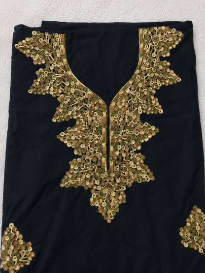 Gul Kashmiri Aari 2 Piece Unstitched Suit  |  Ebony