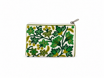 Meadow Bloom Embroidered Pouch