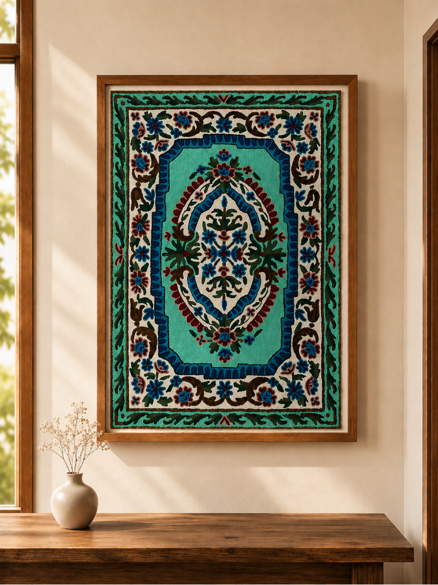 Floral Leaf Carpet Wall Hanging