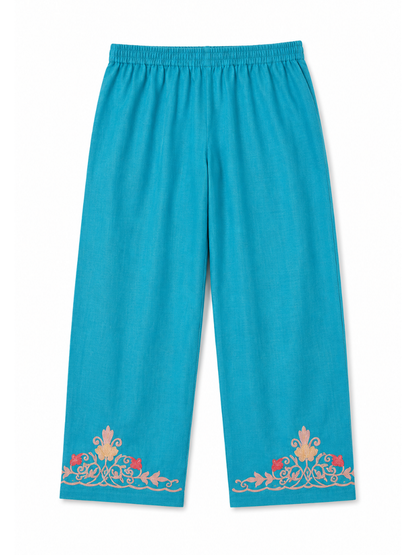 Kashmiri Manual Aari worked cotton Co-Ord Set | Ocean Breeze Upload