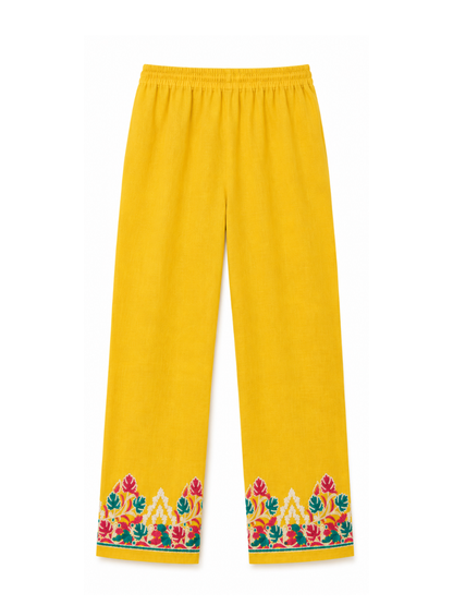 Noor : Aari embroidery summer Co-Ord Set | Gold