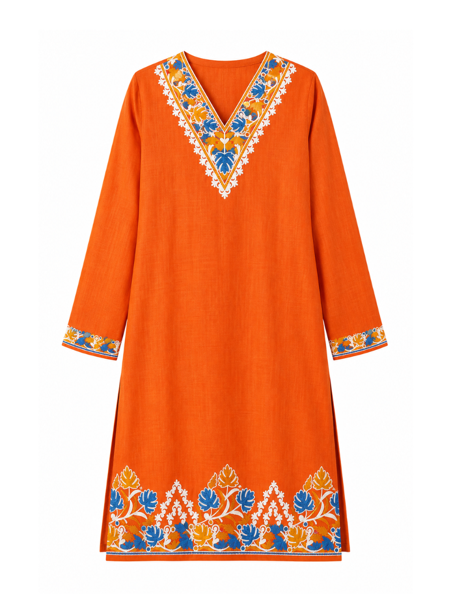 Kashmir Aari cotton Co-Ord Set | Sassy Salmon