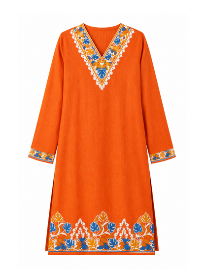Kashmir Aari cotton Co-Ord Set | Sassy Salmon
