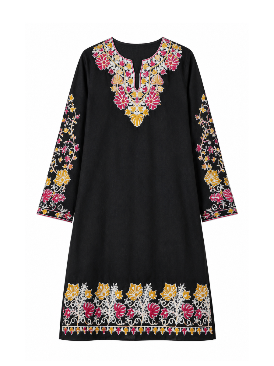 Kashmir Aari cotton Co-Ord Set | Ebony