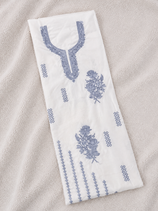Gul Kashmiri Aari 2 Piece Unstitched Suit  |  Light Gray