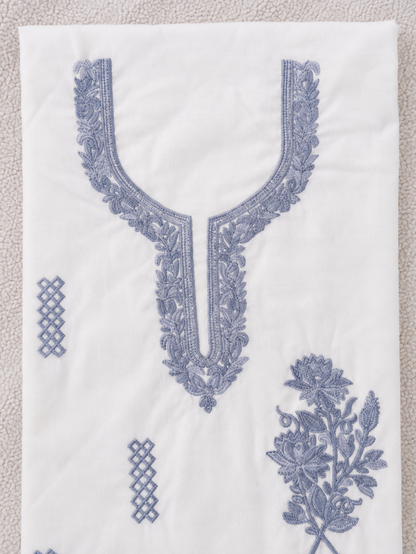 Gul Kashmiri Aari 2 Piece Unstitched Suit  |  Light Gray