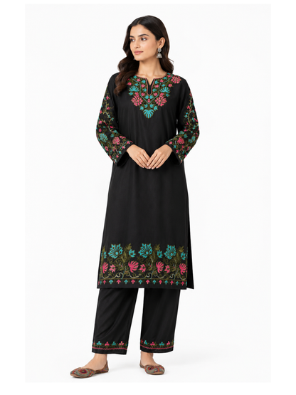 Kashmir Aari cotton Co-Ord Set | Ebony