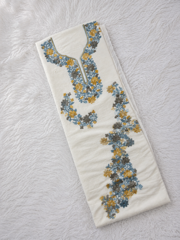 Gul Kashmiri Aari 2 Piece Unstitched Suit  |  Light Gray