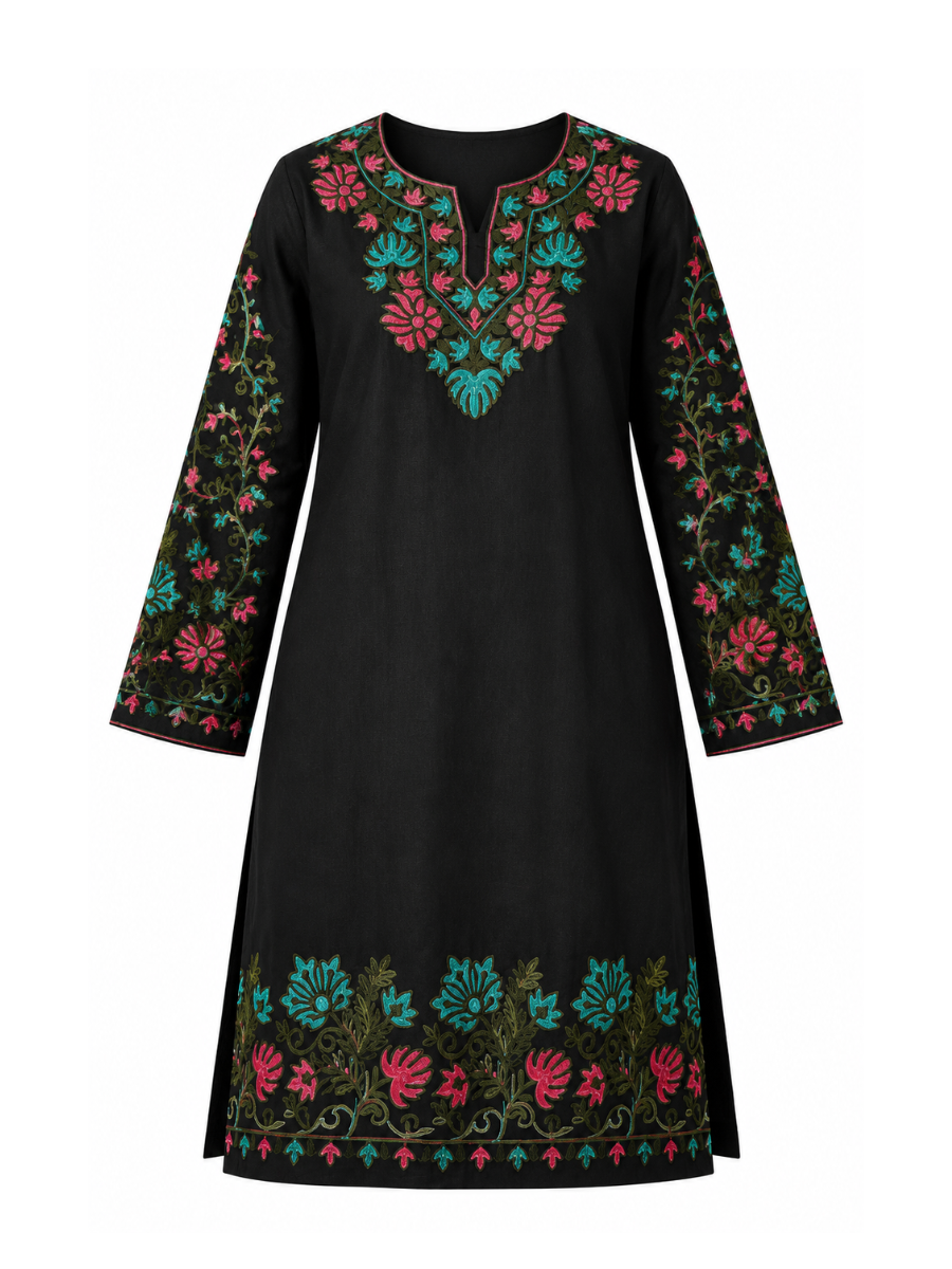 Kashmir Aari cotton Co-Ord Set | Ebony