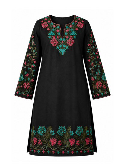 Kashmir Aari cotton Co-Ord Set | Ebony