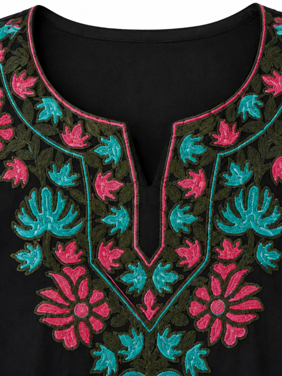 Kashmir Aari cotton Co-Ord Set | Ebony