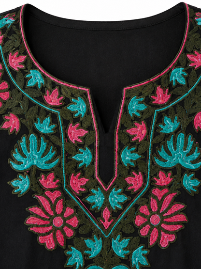 Kashmir Aari cotton Co-Ord Set | Ebony