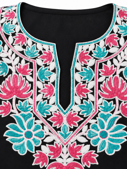 Kashmir Aari cotton Co-Ord Set | Ebony