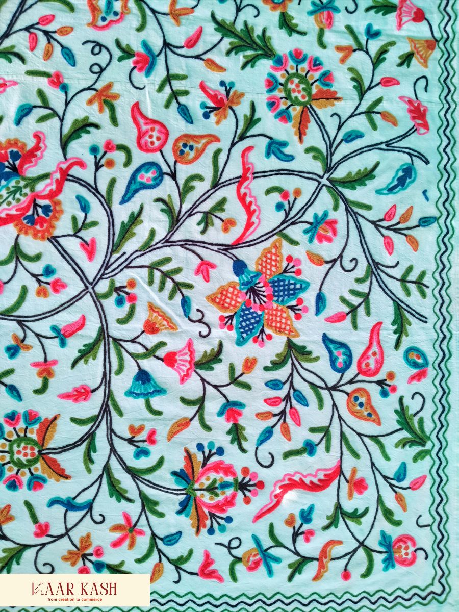 Silsila-e-Gul Krewal Embroidery Bedcover - KaarKash